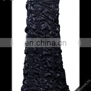 Gothic Romantic Black Stretchy Crimped Satin Long Skirt Punk Rave Q-152 thumbnail-1