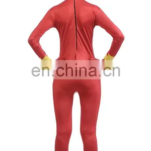 Red Zentai Full Stretch Bodysuit Hooded Mask Women Girls Cosplay Costume thumbnail-4