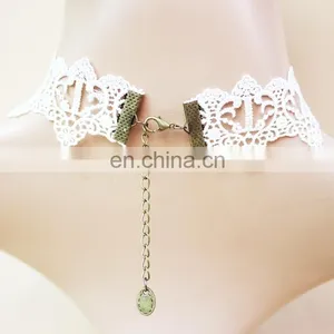 2015 Custom Elegant White Lace Necklace Bridal Jewelry With Pearl thumbnail-3