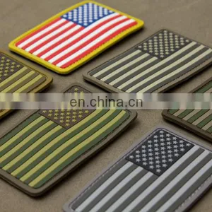Customized Color Top Quality No Mold Cost USA American Flag Tactical Morale Soft Rubber Custom PVC Patch thumbnail-2