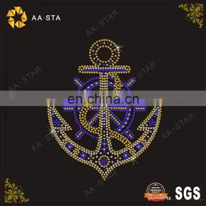 Bling Hot Fix Anchor Rhinestone Motif Design for T-shirt thumbnail-1