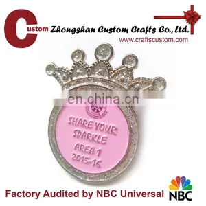 2016 New Product Custom Design Silver Glitter Trendy Badge thumbnail-1