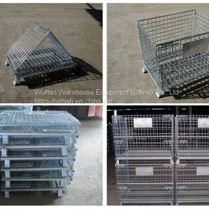 Customized Zinc Coated Heavy Duty Wire Mesh Container for Industrial Parts Warehouse thumbnail-3