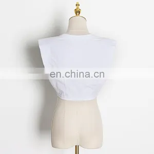 INS Fashion Wholesale Women Hot Custom Logo T Shirt Summer Blank Ladies Crop Top thumbnail-3