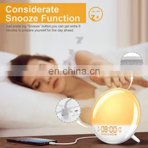 Sunrise Alarm Clock Wake Up Light, Smart WIFI Sunset Simulation Digital LED Clock Support APP Control thumbnail-2