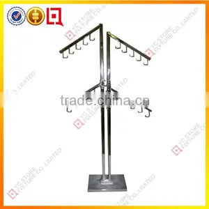 Chrome Finish Metal Bag Display Rack With Hooks thumbnail-1