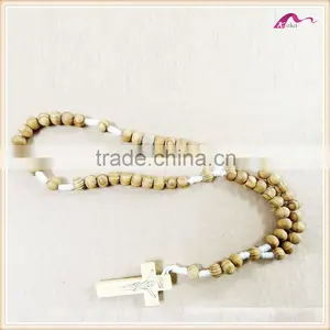 Lasted Imitation Long Wood Jesus Beaded Necklace Jewelry thumbnail-5