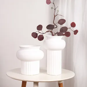 Red Black White Tall And Short Minimalism Lantern Ceramic Vase, Nordic Style Decor Art thumbnail-1