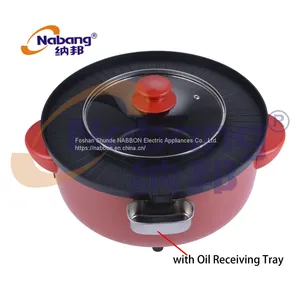 2.5L Multi Function Cooker With Φ330mm Round Baking Tray, BBQ, Hot Pot, Fry, Boil thumbnail-2