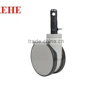 125mm Nylon Double Wheel Central Locking Caster thumbnail-1