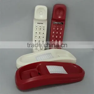 Red Color Wall Mount Corded Bathroom or Guest Room Slim Wall Telephone thumbnail-1