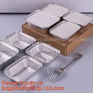 Rectangular Aluminium Foil Food Container, Airlines Fast Food Delivery, Reheating, Baking, Roasting, Meal Prep, GRAB To-Go thumbnail-4