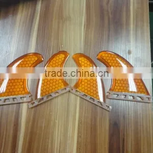 SUP Surfboard Boards Fins Future Fins Honey & Carbon Orange Fins Transparent thumbnail-1