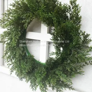 46mm 0.6kg Christmas Wreath With Ribbon and Bells, Outdoor Indoor Christmas Wreaths Garland Ornaments Christmas Decorations thumbnail-2