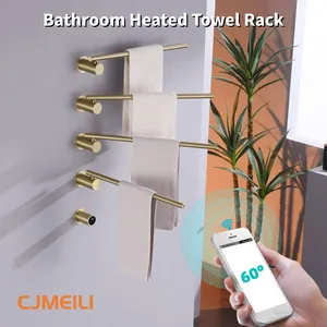 Bathroom Electric Heated Towel Rack, Towel Warmer for Bathroom, Wall Mounted Stainless Steel,2 Colours thumbnail-1