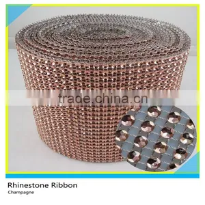 Silver Rhinestone Ribbon Trim Sew on Plastic 5 Yards 10 Rows Rhinestone Mesh Roll thumbnail-2