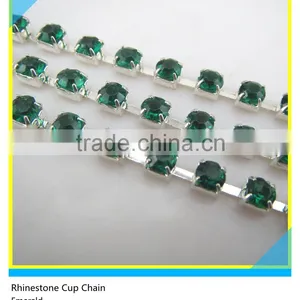 Hot Sale Aquamarine Diamond Rhinestone Cup Chain Trimming For Clothes thumbnail-4