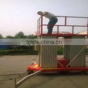 12m Mobile Hydraulic Two Mast Telescopic Aluminium Electric Lift/ Electric Ladder thumbnail-5