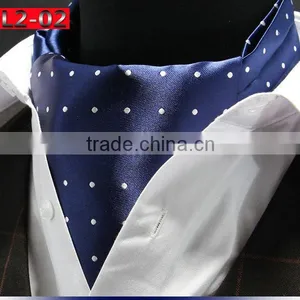 Men's Polka Dot Floral Paisley Jacquard Woven Self Cravat Tie Ascot thumbnail-6
