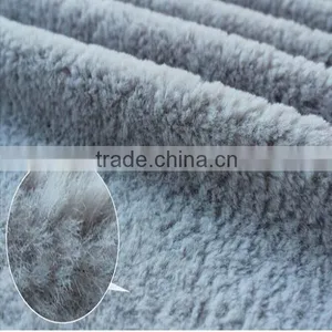 Grey Rabbit Plush Fabric for Coats thumbnail-3