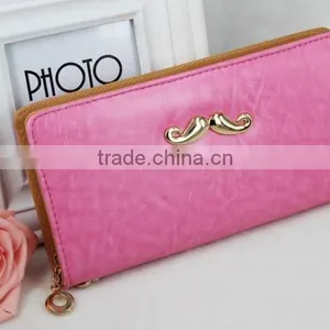 Women's Classic Multifunction PU Blue Coin Purse Wallet With Mustache thumbnail-6