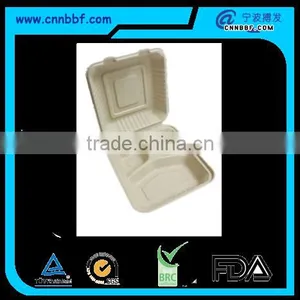 Biodegradable Disposable 8'' and 10'' Fold Food Boxes With 3 Compartment thumbnail-1