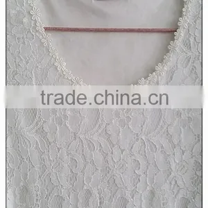 Sweet Short Sleeve Lace T-shirt White Cotton Summer Top for Lady thumbnail-5