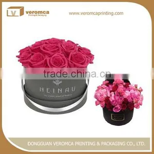 Promotion Elegant Round Flower Packaging Box Fancy Hard Cardboard Hat Box for Flowers thumbnail-1