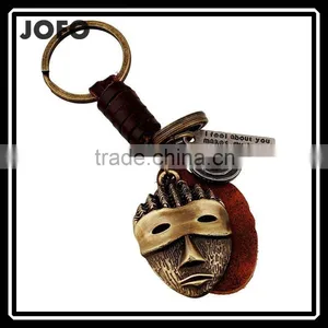 Factory Direcet Sale Exaggrate Punk Mask Pendant Keychain Real Leather Keychain thumbnail-1