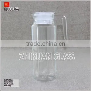 Hot Sales Juice Glass Jug Glass Juice Flask With Lid Glass Watering Can thumbnail-1