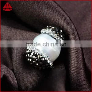 Wholesale Natural Freshwater Pearl Beads With Rhine Stone Paved, Freshwater Pearl Jewelry Quality Choice thumbnail-5