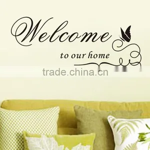 Welcome to Our Home Quote Removable Vinyl Decal Decals Wall Sticker Stickers Home Decor DIY Butterfly thumbnail-1
