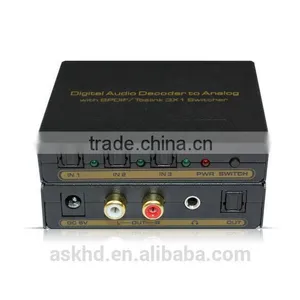 Digital Audio Decoder to Analog With SPDIF/Toslink 3X1 Switcher thumbnail-1