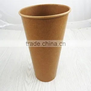 Disposable FDA Eco Friendly 22oz Cold Drink Kraft Paper Cup With Double PE Coated thumbnail-1