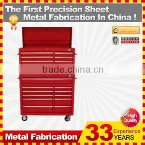 Rolling Aluminium Profile Handle Tool Box and Top Chest With 16 Drawers thumbnail-1