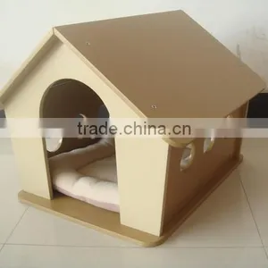 Fashionable Wooden Dog House With Mat thumbnail-2