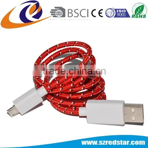 Colorful 1m 1.5m 2m 3m USB 2.0 Nylon Braided Micro USB Cable For Samsung Android Mobile Phone thumbnail-5