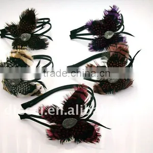 Unique Butterfly Shape Peacock Feather Headband thumbnail-1