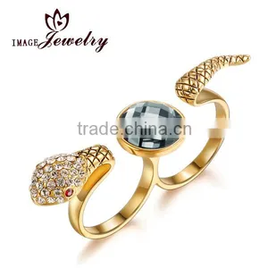 Gold Ring Designs for Girls With Austrian Crystals thumbnail-1