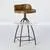 INDUSTRIAL INDIA MADE SWING BAR STOOL FURNITURE WITH MANGO WOOD TOP AND IRON BASE thumbnail-1