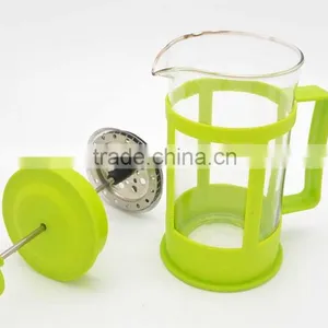 350ml COLOR BOROSILICATE GLASS COFFEE PRESS/COFFEE PLUNGER thumbnail-2