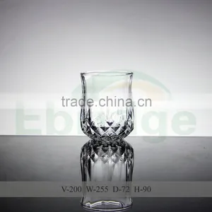 200ml Glass Cup for Water With Embossment on Bottom thumbnail-1