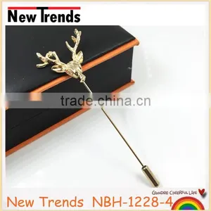 Wholesale Deer Shirt Collar Pins Alloy Deer Lapel Pin thumbnail-2