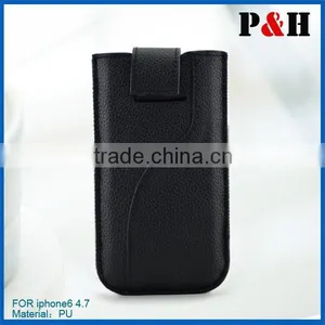 2014 Newest Pull Tab Leather Skin Pouch Pocket Leather Cover Case for IPhone 6 4.7 Inch thumbnail-1