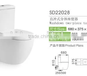 2016 Hot Sale! WaterMark Approved Washdown Custom Made Water-saving Two Piece Water Closet Toilet thumbnail-2