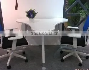 Elegant and Concise MDF White Painting Office Furniture Wooden Irregular Coffee Table thumbnail-1