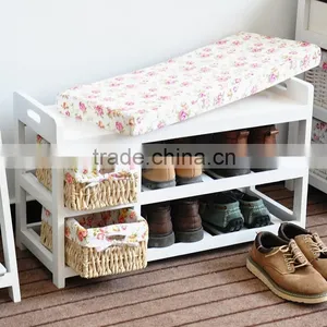 Fitting Room 2 Tiers Soft Sitting Stool for Shoes Storage thumbnail-2