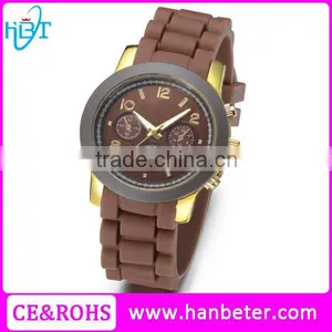 Cheap Silicon Rubber Colorful Mens Geneva Chinese Movt Quartz Watches thumbnail-1