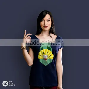 2016 Custom Female Design Women Tee T-shirt Print Logo DTG OEM Service Screenprint Transfer thumbnail-4