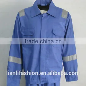 100%cotton High Quality Wholesale Long Sleeve With Reflective Tape Workwear Coverall thumbnail-1